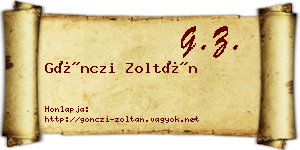 Gönczi Zoltán névjegykártya